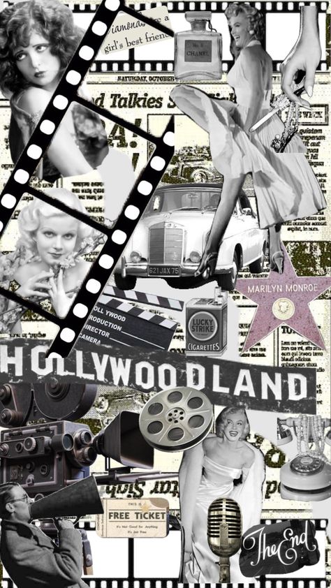 #hollywood #marilymonroe #vintage #wallpaper #movies #tv #vibes #old Old Hollywood Movies Aesthetic, Hollywood Wallpaper Aesthetic, Old Hollywood Mood Board, Old Hollywood Yearbook Theme, Old Movies Wallpaper, Old Hollywood Pictures, Old Hollywood Collage, Yearbook Movie Theme, 60s Hollywood Aesthetic