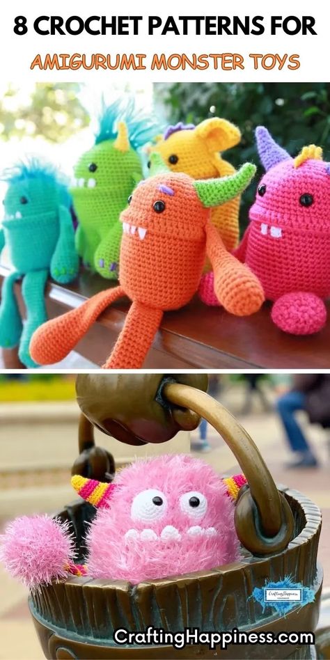 Discover a world of cuddly creatures with these amigurumi monster crochet patterns. From quirky to cute, these designs are perfect for unleashing your creativity. Curated by Crafting Happiness. Fast Crochet Stuffed Animals, Crochet Amigurumi Monsters Free Patterns, Silly Amigurumi, Easy Crochet Monster Pattern Free, Fun Amigurumi Patterns, Crochet Worry Monster, Unique Crochet Projects Free, Crochet Monsters Free Pattern, Unusual Crochet Patterns