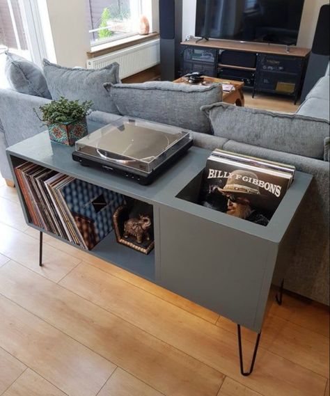 Vinyl Record Furniture, Vinyl Record Room, Turntable Furniture, Home Music Rooms, Vinyl Room, Record Room, Record Cabinet, Dekorasi Kamar Tidur, Vinyl Storage