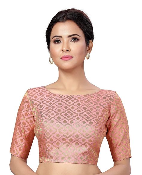 Luxury Pink Blouse Piece For Celebration, Luxury Pink Formal Blouse Piece, Luxury Semi-stitched Pink Blouse Piece, Luxury Pink Blouse Piece For Traditional Ceremonies, Luxury Pink Blouse Piece For Party, Luxury Pink Blouse For Reception, Luxury Pink Wedding Blouse, Luxury Pink Blouse Piece With Pallu, Cheap Banarasi Silk Blouse For Festive Occasions