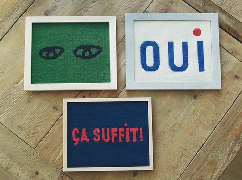 Oui (ClareV and loop) | Loop Claire V, Roman Williams, Decorative Knots, Wool Tapestry, The Blessing, Clare V, Jenni Kayne, Needlepoint Designs, Needlepoint Patterns