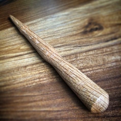 One of our white oak vampire stakes.  I especially like the light and dark contrasting marks in this one. White Oak Stake The Originals, Stake Vampire, Henrik Mikaelson, Vampire Kit, Vampire Stake, Taken Too Soon, Wooden Stake, Fan Image, Ugly Love