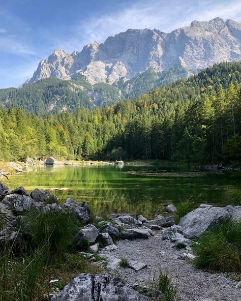 leaving my favorite place for the next big adventure 🇨🇦 #bayern #dessammamia #mountains #zugspitze #lake #nature #love #home #canada #adventure Aesthetic Nature Scenery, Lake In Mountains, Lakes Aesthetic, Pretty Landscape Pictures, Lake Aesthetics, Mountains Canada, Canada Lake, Scenery Aesthetic, Adventure Core