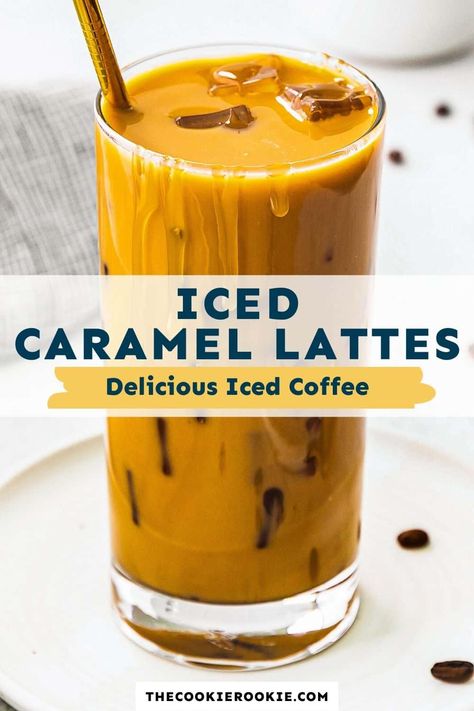 Make your favorite coffee at home with this Iced Caramel Latte recipe. It’s a delicious and refreshing way to start the day! Iced Caramel Latte Recipe, Caramel Latte Recipe, Espresso Caramel, Iced Caramel Latte, Homemade Latte, Sweet Breakfast Treats, Chocolate Pairings, Starbucks Drinks Recipes, Homemade Coffee