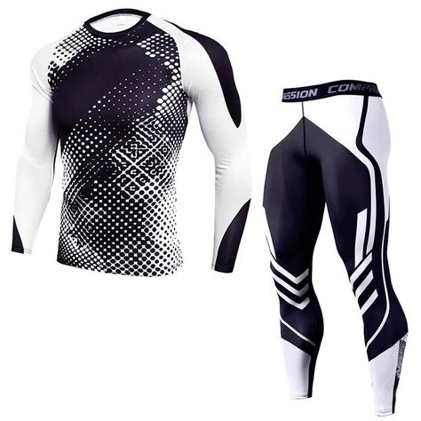 PRICES MAY VARY. Stay Cool and Dry: Our men's compression workout clothes are made with quick-dry fabric that wicks away sweat, keeping you comfortable and dry during intense workouts. High-Quality Fabirc: Experience ultimate comfort and breathability with the exclusive sports suits, made from high-quality materials that wick away moisture and block UV rays. The long sleeve design provides extra coverage and warmth, making them ideal for outdoor workouts. Enhanced Performance: The compression su Body Suit Men, Compression Sportswear, Mens Compression Pants, Athleisure Men, Camouflage Outfits, Full Body Suit, Mens Compression, Mens Thermals, Long Johns