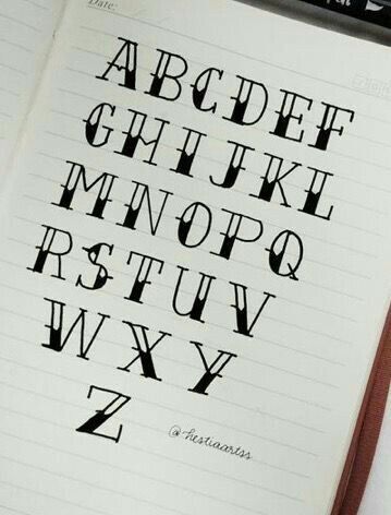 Numbers Tattoo, Journal Fonts, Writing Fonts, Aesthetic Fonts, Hand Lettering Alphabet, Lettering Alphabet Fonts, Calligraphy Fonts, Custom Letters, Fonts Alphabet