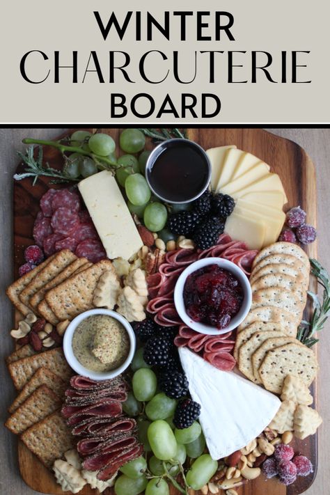 Don't be surprised if this winter charcuterie board steals the show at your next holiday party! Beautiful and easy to put together- it's a party host's dream. Winter Charcuterie Table, Winter Grazing Board, Winter Themed Charcuterie Board, Winter Charcuterie Board Ideas, Winter Charcuterie Board, Winter Charcuterie, Italian Salami, Charcuterie Ideas, Charcuterie Board Ideas