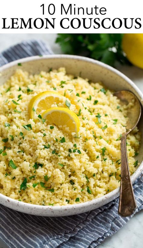 Simple Couscous Recipes, Lemon Couscous, Moroccan Couscous, Couscous Recipe, Plat Vegan, Couscous Recipes, Side Dish Recipes Easy, Cooking Classy, Mediterranean Diet Recipes