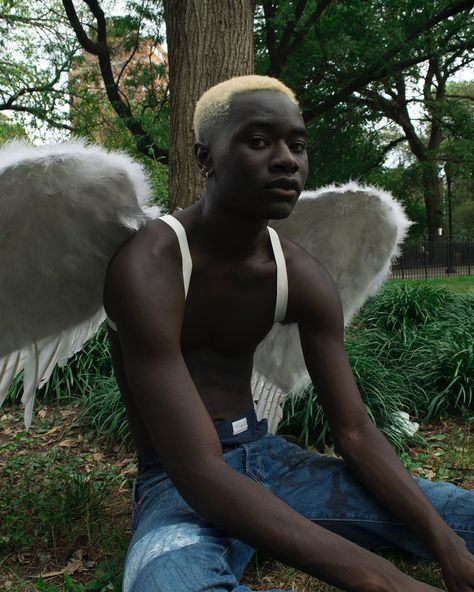 Angel Boy, Black Photography, Black Angels, Photo Series, People Talk, Black Culture, Photography Inspo, Art Reference Photos, Black People