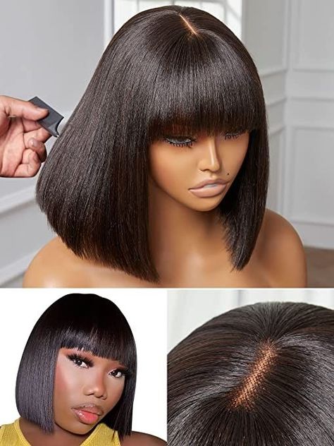 Spiral Hair Curls, Short Black Bob, Bob Cut Styles, Long Bob Cuts, Affordable Human Hair Wigs, Bob Wigs With Bangs, Curl Hair With Straightener, Bob Wig With Bangs, Affordable Wigs