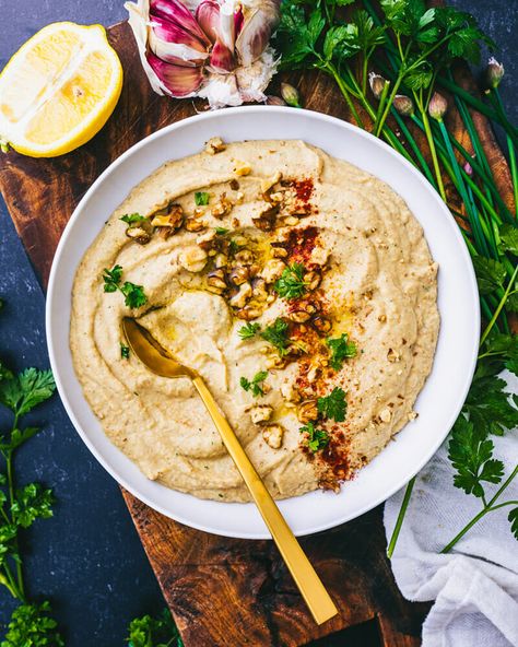 Easy Whipped Feta, Whipped Feta Dip, Babaganoush Recipe, A Couple Cooks, Throwing A Party, Eggplant Dip, Baba Ganoush, Feta Dip, Vegetarian Cookbook