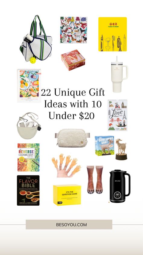 Discover 22 carefully curated and unique gift ideas for adults, with 10 presents under $20. Gifts For Men Or Women, Gifts For $25, Best Gifts For Adult Daughter, Unique Gift Ideas For Him, Gifts For 26 Year Old Woman, Unisex Gifts Under $20, Gift Ideas Under $10, Practical Gift Ideas For Women, Gender Neutral Gifts For Adults