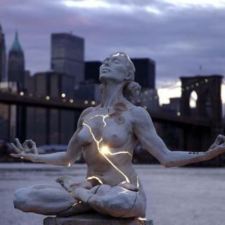 SIMILARITY BETWEEN HAPPINESS AND SADNESS Paige Bradley, Lorenzo Quinn, William Ernest Henley, Mystery School, Board Inspiration, Weird Art, Modern Sculpture, Yoga Girl, Bronze Sculpture