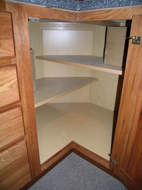 Image result for corner base cabinet ideas Kitchen Corner Cupboard, Corner Base Cabinet, Corner Storage Cabinet, Corner Kitchen Cabinet, Corner Pantry, Kabinet Dapur, Utensil Storage, Corner Storage, Diy Kitchen Storage