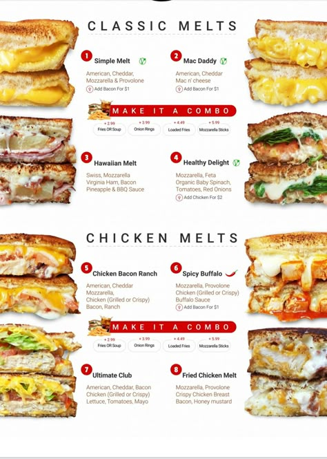 Chicken Melts, Best Sandwich Recipes, Homemade Cookbook, Food Infographic, Makanan Diet, Healthy Food Dishes, Best Sandwich, Food Recepie, Interesting Food