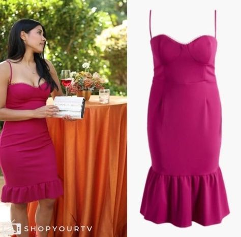 The Rookie: Season 6 Episode 2 Celina's Pink Peplum Hem Bustier Dress