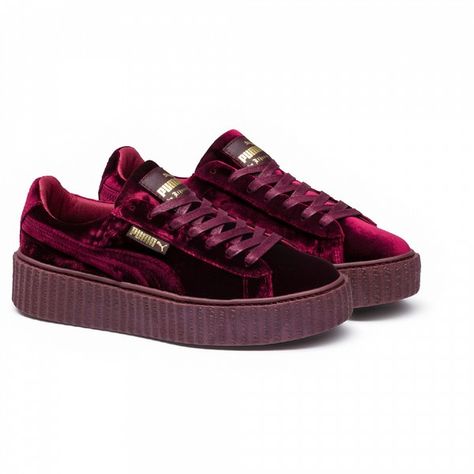 FENTY PUMA BY RIHANNA Velvet Creepers ❤ liked on Polyvore featuring shoes, sneakers, puma shoes, puma creeper, velvet sneakers, velvet shoes and black trainers Velvet Creepers, Rihanna Creepers, Black Creepers, Fenty Rihanna, Puma Creepers, Black Velvet Shoes, Estilo Madison Beer, Black Shoes Sneakers, Puma Rihanna