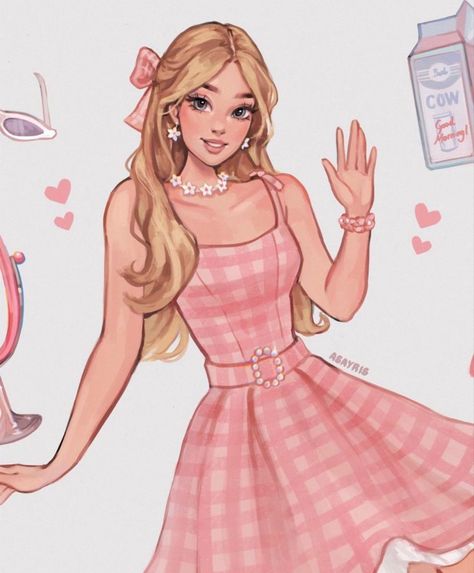 Hi Barbie, Ken Barbie, Barbie Drawing, Barbie Cartoon, Princess Drawings, Pink Barbie, Digital Portrait Art, Pinturas Disney, Barbie Princess