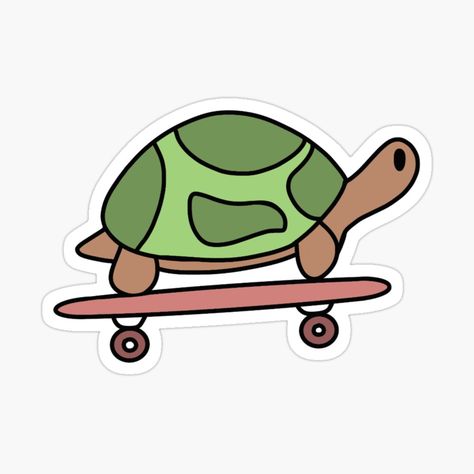 Get my art printed on awesome products. Support me at Redbubble #RBandME: https://www.redbubble.com/i/sticker/Tortoise-On-Skateboard-by-Artsbyruthie/79569274.JCQM3?asc=u Skate Board Stickers, Turtle On Skateboard, Tortoise Drawing, Vans Custom, Baby Tortoise, Friends Moments, Skateboard Stickers, Sticker Cute, Custom Vans