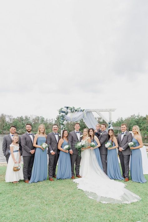 Dusty Blue Bridesmaid Dresses With Grey Groomsmen, Blue Gray Groomsmen Suits, Dusty Blue And Dark Grey Wedding, Bridesmaid Dusty Blue Dresses, Dusty Blue Bridesmaid Dresses Grey Suits, Groomsmen Dusty Blue Attire, Slate Blue Bridesmaid Dresses With Groomsmen, Dusty Blue Bridesmaids Grey Groomsmen, Dusty Blue Bridesmaids And Groomsmen