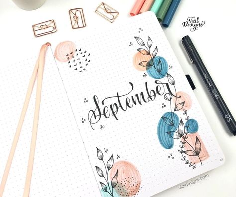 September Month, Drawing Themes, File Decoration Ideas, Book Art Projects, Bullet Journal Set Up, Creative School Project Ideas, Bond Paper Design, Creating A Bullet Journal, Botanical Drawing