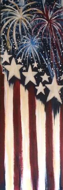 Fourth Of July Paintings On Canvas Easy, Patriotic Acrylic Painting Ideas, Patriotic Paintings, Holiday Paintings, Porch Leaners, American Flag Painting, Holiday Wallpapers, Legacy Projects, Painting Parties