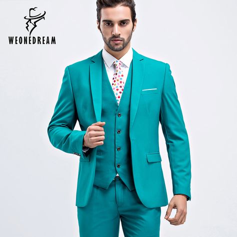 Teal Suit Teal Suit, Suits Ideas, Navy Groom, Bride Design, Blazer Wedding, Mens 3 Piece Suits, Suits Groom, Wedding Dress Suit, Blue Suits