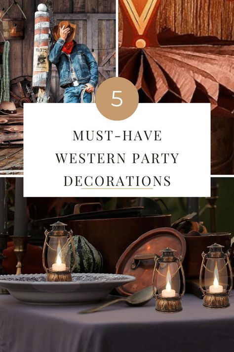 Get ready for a hoedown showdown with our top five must-have Western party decorations. Transform your space into a wild, wild, west wonderland and guarantee a rootin' tootin' time for all your guests. It's time to saddle up! Wild West Party Decorations, Wild West Decorations, Hoedown Party, Western Party Decorations, Texas Party, Gala Decorations, Wild West Party, Western Party, Wild Wild West