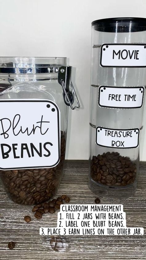 Blurt Beans, Classroom Management Kindergarten, Classroom Management Elementary, Classroom Organization Elementary, Teaching Classroom Management, Classroom Management Tool, Elementary Classroom Decor, Classroom Behavior Management, Elementary School Classroom