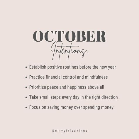 October Intentions 🍁🍂🤎🧡🕯🎃 What are your goals/intentions for October (and Q4 2024)?! October Intentions, What Are Your Goals, What Is Your Goal, Spending Money, Saving Money, Mindfulness, Instagram