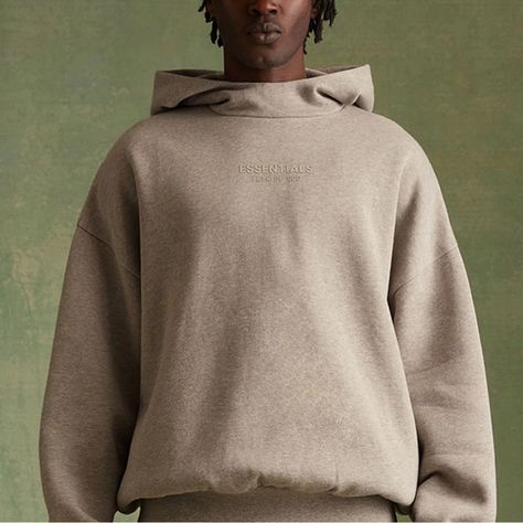 Fear Of God Essentials Core Heather Hoodie Size Xs Sold Out Online Brand New Purchased At Pacsun Ny Soho Store The Fear Of God Essentials Core Heather Hoodie Features A Relaxed Fit, A Mock Neckline, Long Sleeves, An Attached Hood, A Bold "Essentials" Soft-Touch Rubberized Logo On The Front, And A Rubber Brand Logo On The Hood. Solid Color Hoodie Attached Hood Long Sleeves Mock Neckline Soft-Touch Rubberized Logo Side Hand Pockets Rubber Brand Label On Hood Ribbed Cuffs And Hem Relaxed Fit Fear Of God Hoodie, Green Hoodie Men, The Fear Of God, Sweatshirt Oversized, Fear Of God Essentials, Hoodie Logo, Grey Crewneck, Green Hoodie, Vintage Hoodies