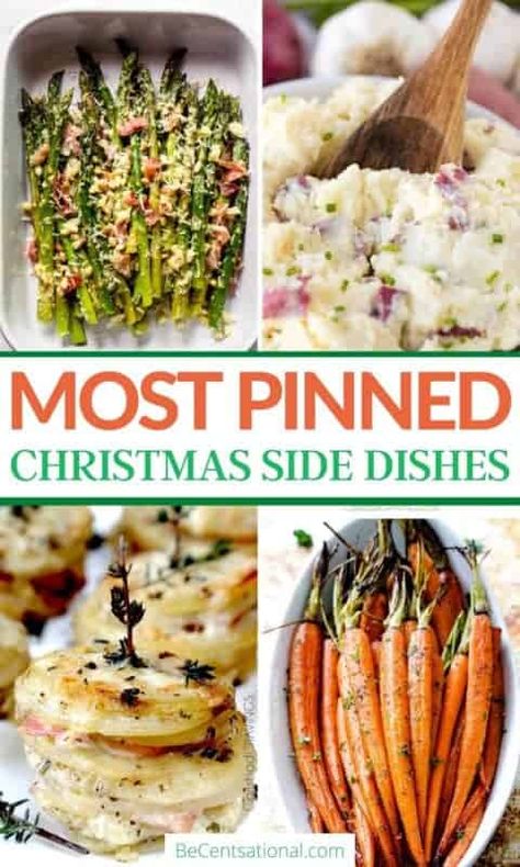 Looking for the best side dishes to serve on Christmas? We've found them for you! Click to get the 30 most popular and delicious side dish recipes to serve this holiday season. Holiday Side Dishes Christmas, Christmas Dinner Side Dishes, Christmas Dinner Sides, Christmas Side Dish Recipes, Side Dishes For Ham, Perfect Christmas Dinner, Party Side Dishes, Easy Christmas Dinner, Christmas Side