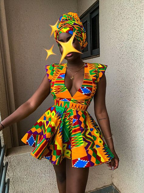 Short Kente Dress, Afro Outfits, African Couture, Kente Dress, Traditional Attires, African Print Clothing, Best African Dresses, Short African Dresses, Ankara Gown