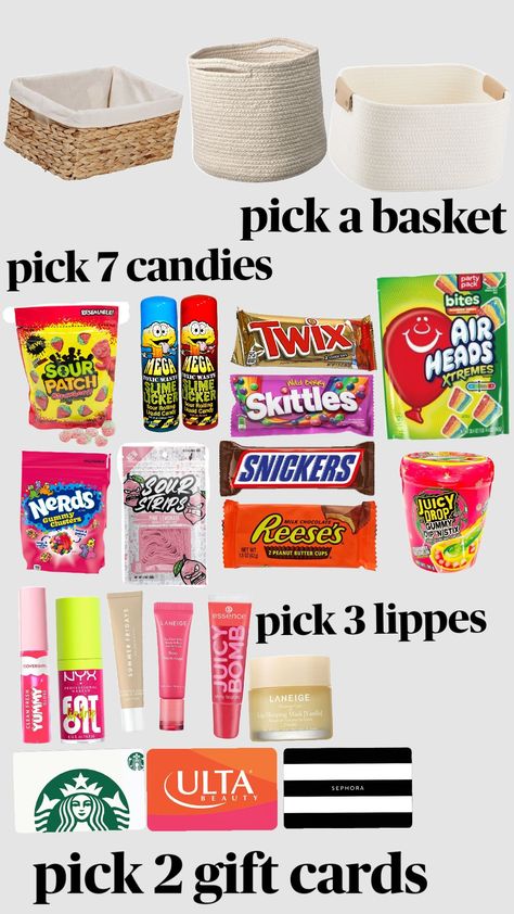 #birthday basket Candy Bucket Ideas, Bucket Ideas, Friend Ideas, Preppy Things, Birthday Basket, Christmas Bucket, Candy Bucket, Self Care Bullet Journal, Sour Patch