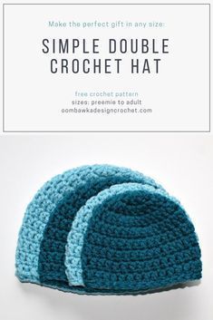 Double Crochet Hat Pattern, Double Crochet Hat, Beanie Hat Crochet Pattern, Slouchy Hat Crochet Pattern, Crochet Hat Sizing, Chevron Afghan, Easy Crochet Hat Patterns, Crochet Beanie Pattern Free, Crochet Beginners