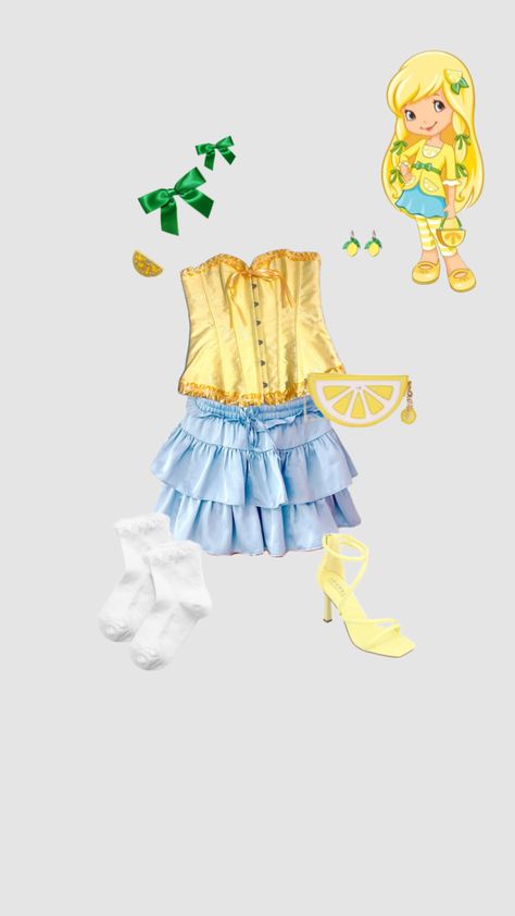 Halloween costume inspo: Lemon meringue from strawberry shortcake 🍋🍰 #halloweeninspo #halloweencostume #lemonmeringueaesthetic #lemonmeringecostume Strawberry Shortcake Halloween Costume, Halloween Costumes Brunette, Blonde Halloween Costumes, Classy Halloween Costumes, Hallowen Ideas, Casa Halloween, Trio Halloween Costumes, Best Friend Halloween Costumes, Hot Halloween Outfits