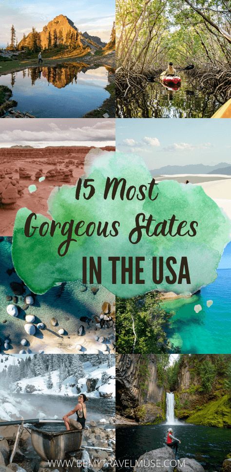 15 most beautiful states in the USA you must visit! Did your home state make it to the list? If you are planning to explore the USA, see this list for the ultimate inspiration #USA Best States To Live In, Vacation Planning, Solo Female Travel, Cultural Experience, Tropical Islands, Usa Travel, Vacation Ideas, Dream Destinations, America Travel