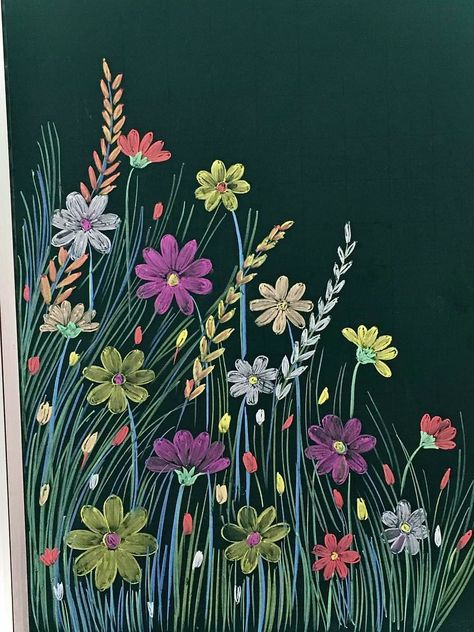 Chalk Wall Ideas Aesthetic, Spring Chalkboard Art, School Chalkboard Art, Summer Chalkboard, Chalk Markers Art, Chalkboard Flowers, Spring Chalkboard, Chalkboard Wall Art, Chalkboard Doodles