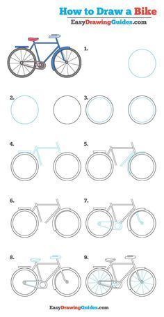 Learn How to Draw a Bike: Easy Step-by-Step Drawing Tutorial for Kids and Beginners. #Bike #DrawingTutorial #EasyDrawing See the full tutorial at https://easydrawingguides.com/how-to-draw-a-bike-really-easy-drawing-tutorial/. Draw A Bicycle, Bicycle Drawing, Arte Doodle, Bike Drawing, Easy Drawing Tutorial, Drawing Tutorials For Kids, Object Drawing, Bicycle Art, Drawing Tutorial Easy