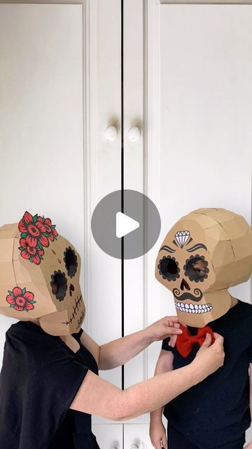 Zygote Brown Designs on Instagram: "The skull template using the sugar skull paper overlays. #dayofthedead #halloween" 3d Paper Skull Template Free Printable, Paper Mache Skull Diy, Cardboard Mask Template Free Printable, Sugar Skull Crafts, Skull Template, Cardboard Mask, Sugar Skull Costume, Diy Skulls, Paper Dresses