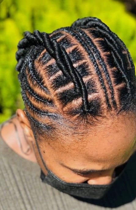 Simple Brazilian wool hairstyle Brazilian Wool Cornrows, Wool Cornrows, Mabhanzi Hairstyles With Brazilian Wool, Brazillian Wool Hairstyles 2023, Brazilian Wool Styles, Brazilian Wool Hairstyles African, Double Cornrows, Brazilian Wool Hairstyle, Wool Hairstyles African Hair