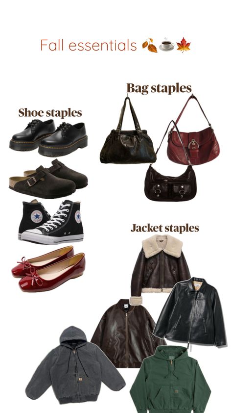 Bags, jackets, and shoes for fall 2024 fashion! Staple Shoes, Cozy Fall Outfits, Fall Inspo, Closet Staples, Fall Essentials, Essential Bag, Cozy Fall, Staple Pieces, Fall Fashion