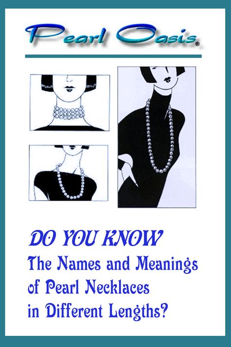 Pearl Necklace Length Tips. The name of each pearl necklace length and its meaning. Pearls Necklace Outfit Casual, Black Pearl Necklace Outfit, Opera Length Pearls, Dress With Pearl Necklace, Pearl Necklace Outfit, How To Wear Pearls, Vintage Pearl Jewelry, Unique Pearl Jewelry, Names And Meanings