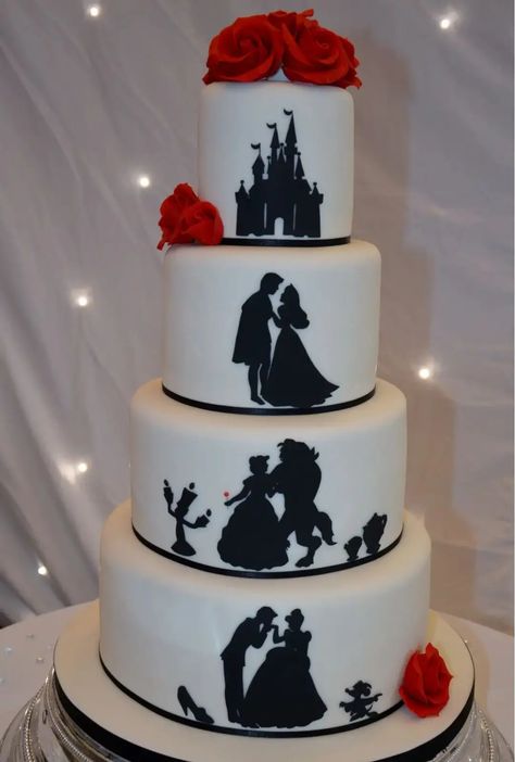 29 Disney Wedding Cakes & Cake Toppers for a Touch of Magic - hitched.co.uk Disney Cake Topper, Mad Hatter Cake, Castle Cake Topper, Disney Cake Toppers, Disney Anniversary, Disney Cake, Disney Wedding Cake, Wedding Cake Cookies, Quinceanera Planning