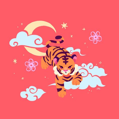 jae ✧ ALA AA221 on Twitter: "happy new year to all my fellow tiger babies 🐯🌙… " Tiger Cute Drawing, Cute Tiger Tattoo, Cute Tiger Art, Kawaii New Year, Cute Tiger Drawing, Tiger Drawing, Cartoon Tiger, Tiger Illustration, Cute Tiger