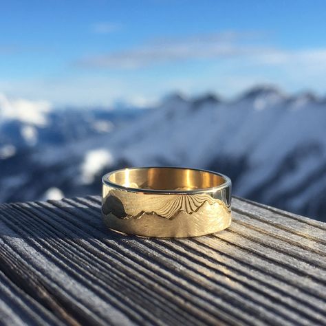 Mountain Range Ring, Wide Band Engagement Ring, Alternative Wedding Ring, Unusual Wedding Rings, Gold Mountain, Mountain Earrings, Mountain Ring, Alternative Wedding Rings, Custom Cufflinks