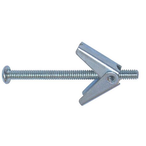 Fix heavy and light items on plaster, concrete and other types of walls with these Cobra toggle bolts. Use these spring toggle bolts on multiple profiles as they come with a solid build. These anchors come with spring loaded metal wings that open behind the wall which offers a strong holding power. This steel toggle bolts anchor measures 1/4 in dia x 3 in L and comes in a box of 12. | Cobra Cobra Spring Toggle Bolt Anchors - 1/4-in Dia x 3-in L - Steel - 12 Per Pack 095M Cobra | Spring Toggle Bo Toggle Bolts, Metal Wings, Heavy And Light, Suspended Ceiling, Nuts And Bolts, Exterior Siding, Concrete Blocks, Drywall, Bathroom Fixtures