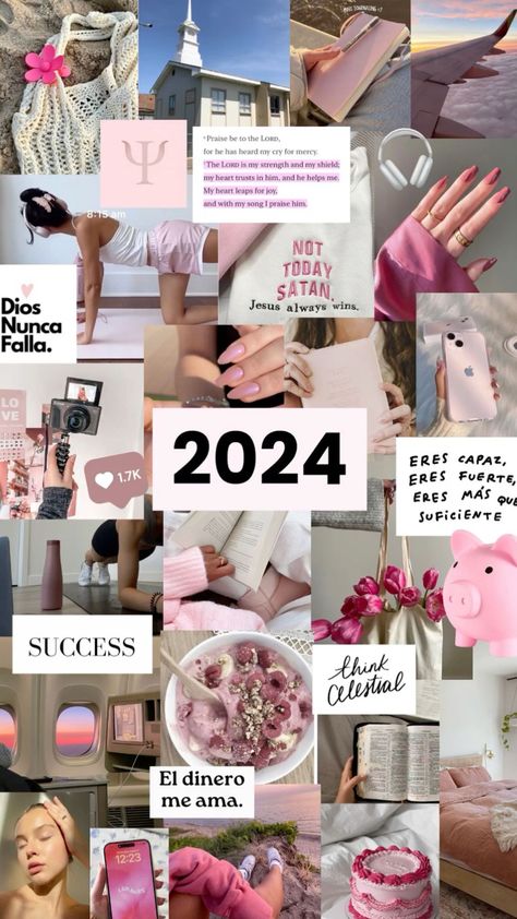 Pink vision boardmis metas 2024si usas el vision board en tu celular comparte en comentarios :3 gracias Girly Girl Vision Board, Cute Pink Vision Board, Vison Boards Wallpapers, Wallpaper Vision Board 2024, Pink Vison Boards, 2024 Pink Vision Board, 2024 Vision Board Wallpaper, 2024 Vision Board Wallpaper Iphone, Vision Board 2024 Wallpaper