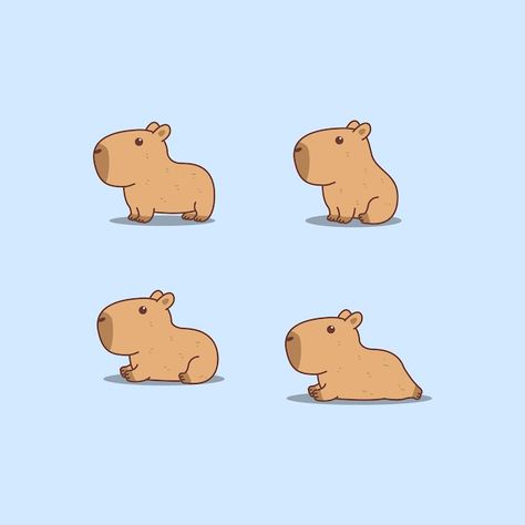 Capybara Cartoon, Doodles Bonitos, Cute Capybara, Manga Tattoo, Art Hub, Punch Needle Embroidery, Cute Animal Videos, Cartoon Pics, Funny Art