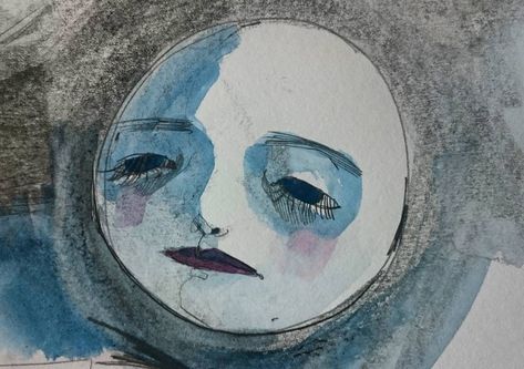 Moon Drawings Aesthetic, Moon Sketchbook, The Moon Drawing, Moon Reference, Paint Moon, Holly Warburton, Moon Drawings, Canvas Art Painting Acrylic, Aesthetic Drawings